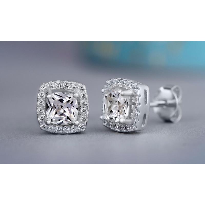 Fashionable and Unique Stud Earrings - Creative Zirconia Women s Versatile Earrings Square 1 pair