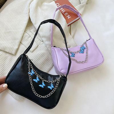 Women Butterfly Chain Bag Candy Color Bag Female Underarm Bags Ladies Travel Purses Fashion Small Shoulder Armpitbags Handbag