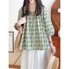 Baby Shirt Top for Women's Summer New French Sweet One-length Pullover Tulip Floral Cotton Shirt
