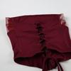 Retro Cross-Border Lace-Up Strapless Waist-Shaping Top and Hollow-Out Leather Skirt Set for Women