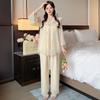 Linglei Long-Sleeved Pajamas Women'S Mesh Yarn Sweet Lace Princess Wind Trousers Set Loungewear