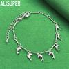 925 Sterling Silber Süßes und Vielseitiges Delfin Dünnes Armband - Bankett Geschenk Schmuck