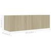 Vidaxl 2-Cz. TV Cabinet Set, Sonoma Oak, Wood-Based Material