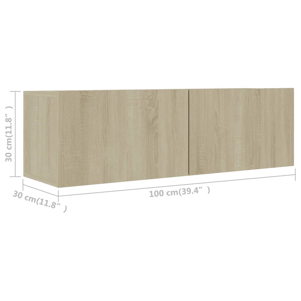 Vidaxl 2-Cz. TV Cabinet Set, Sonoma Oak, Wood-Based Material