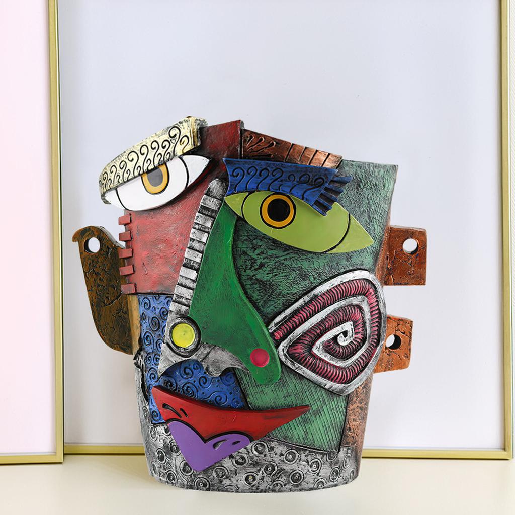 Functional Plant Pot Abstract Human Face Inspired Art Handmade For Decorative Use Bright Any Location