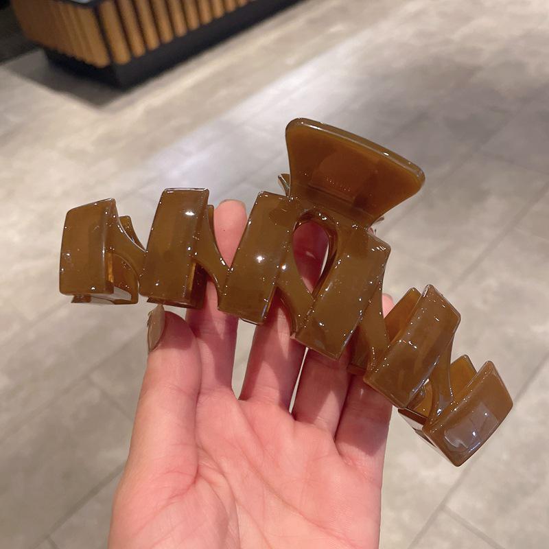 

Изысканная большая акриловая заколка-краб - Аксессуар для волос в стиле инфлюенсера для женщин кофейный