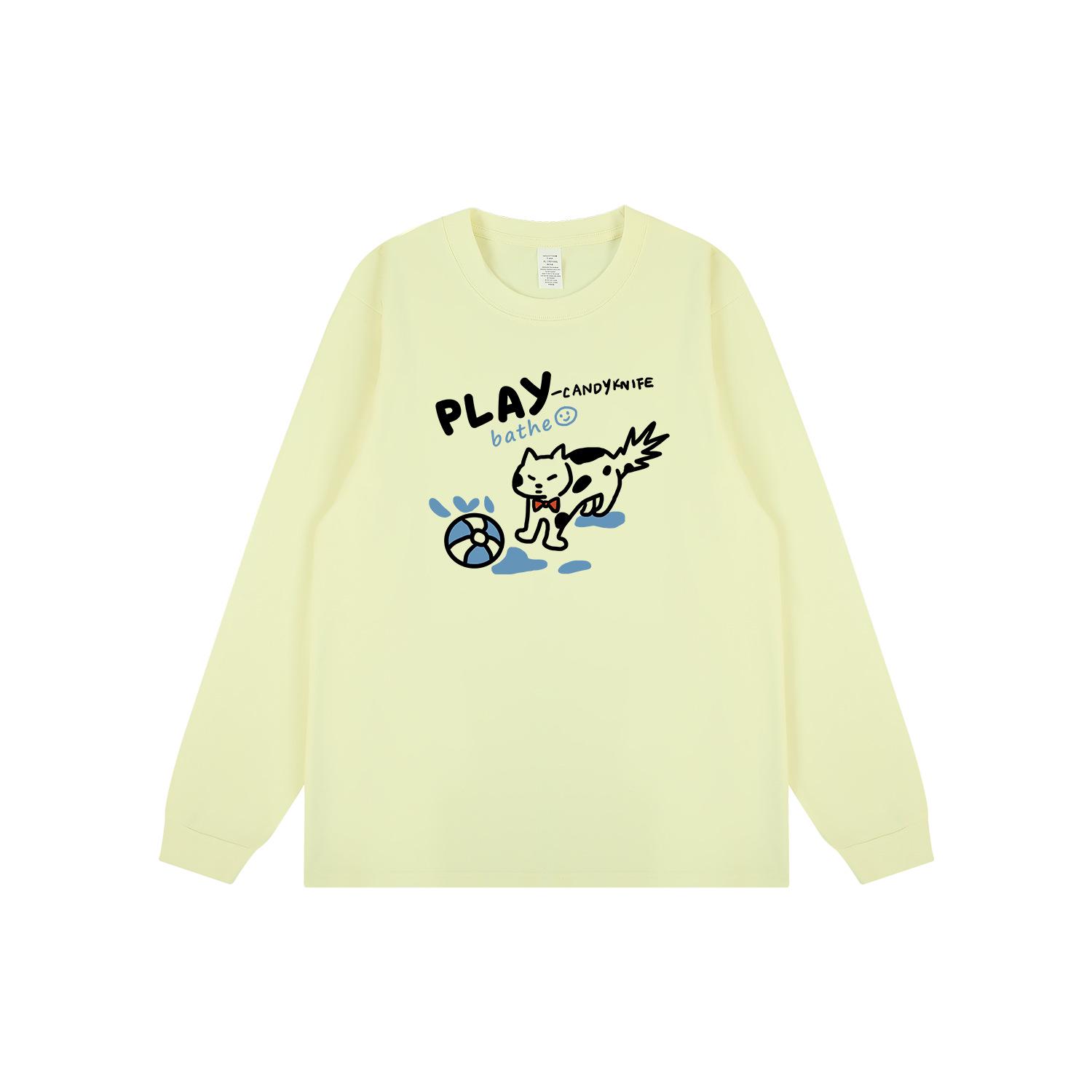 

Милая футболка с мультяшным принтом в корейском стиле, с манжетами, с длинным рукавом - Тренд осени/зимы 3XL