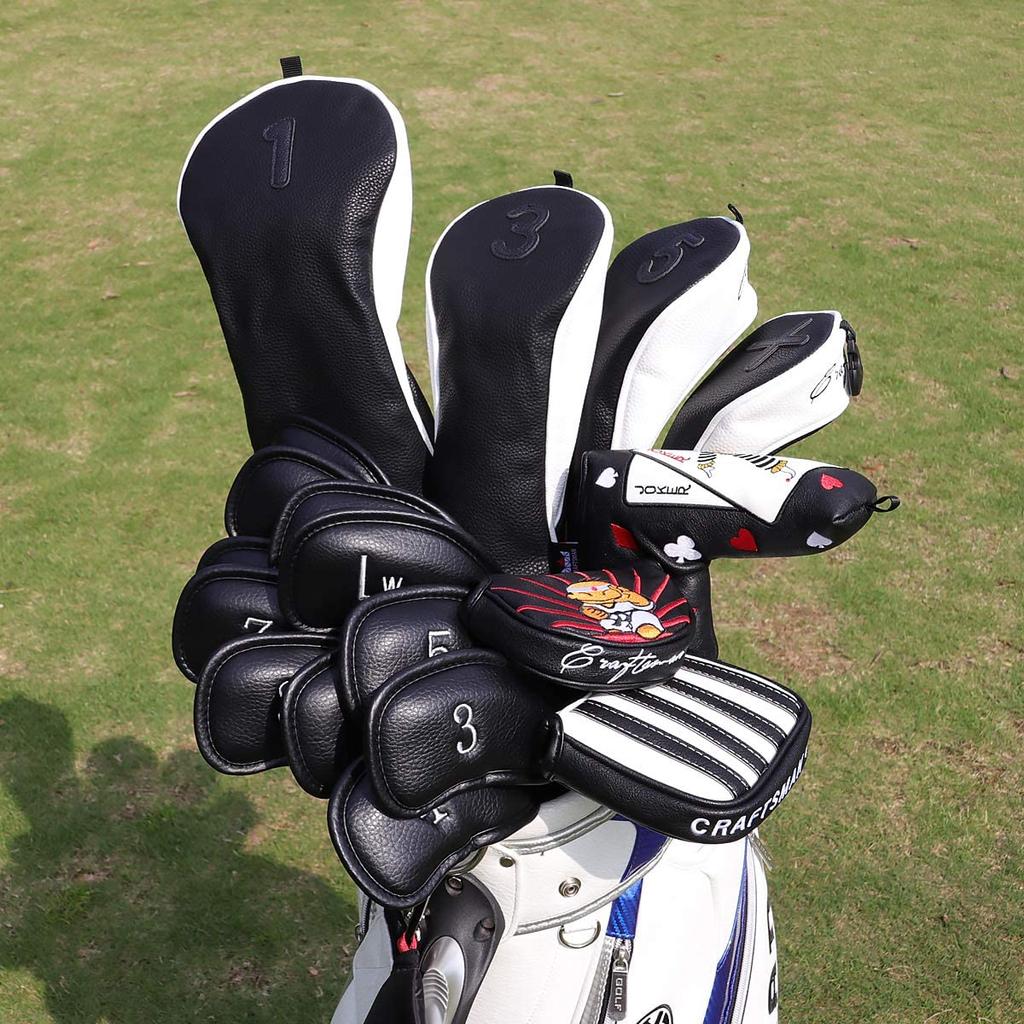 CRAFTSMAN Fairway Wood Golf Headcover for Fairway with Numbered Tags and Sold Easy to Attach and Black Cover, Woods, (3, 4, 5, 7, X), Individually,