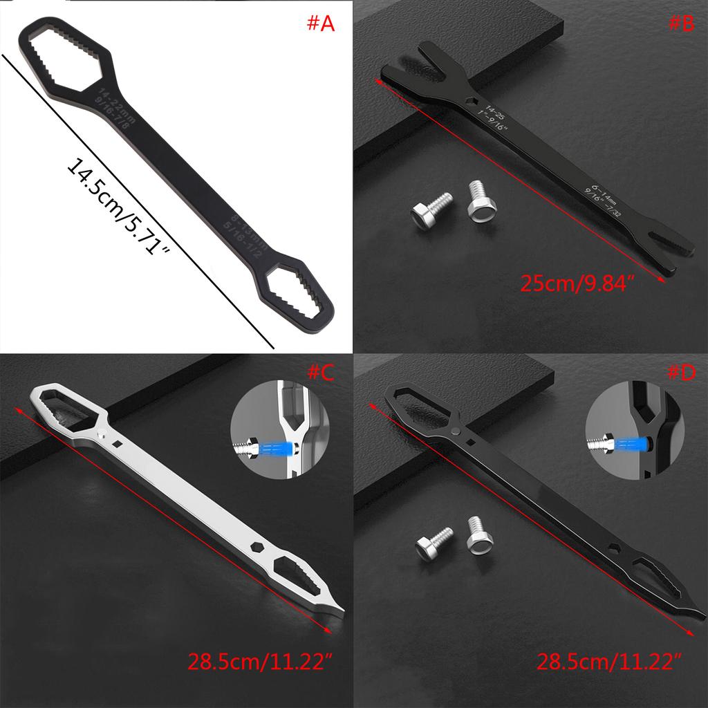 Double End Multifunctional Universal Wrench 14-22mm Carbon Steel Wrench Screw Nuts Wrenches Hand Repair Tool 4 Types