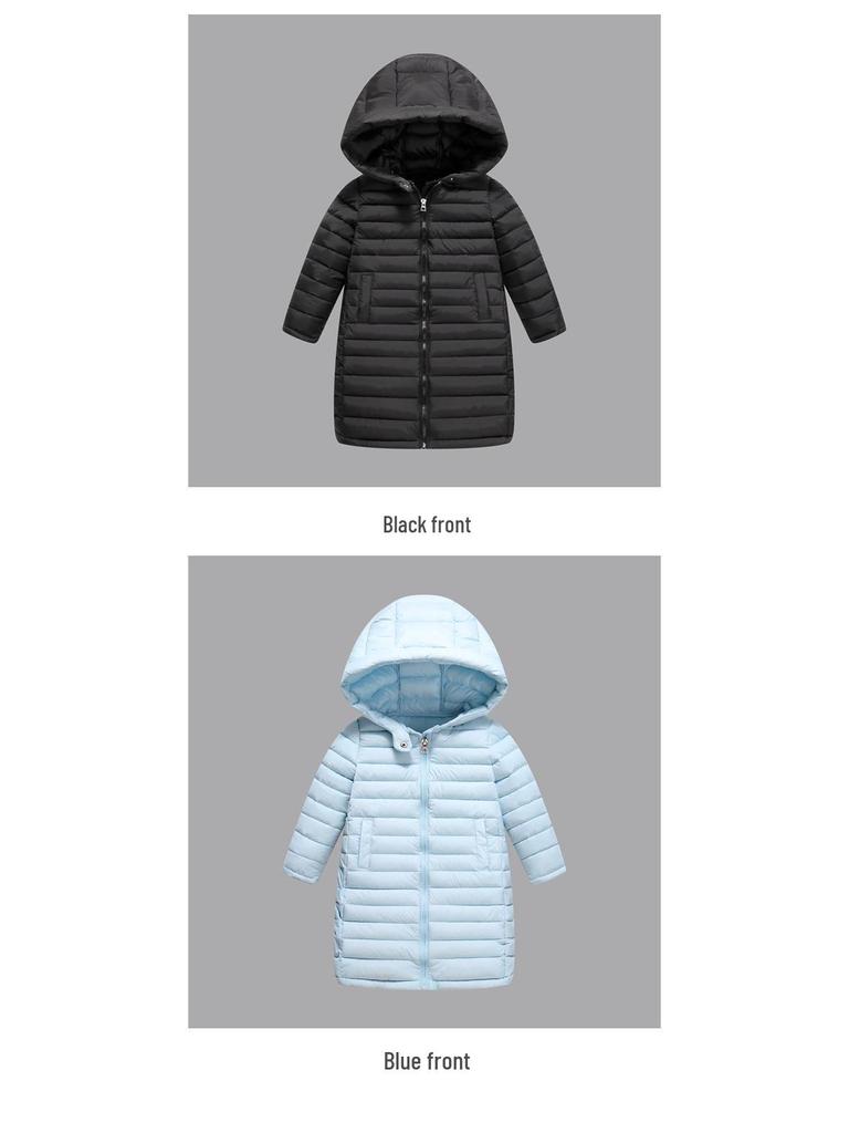 2025 Kids' Thick Cotton Over-the-Knee Winter Jacket - Boys' & Girls' Mid-Length Outerwear
