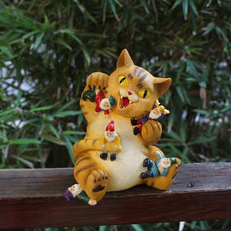 Creative Resin Home and Courtyard Animal Decorations for Cats and Dwarfs, Landscape