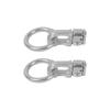 2PCS L-Track Double Stud Tie Down Fitting With O Ring Fixed Anchor Point Tie Down Strap Accessories