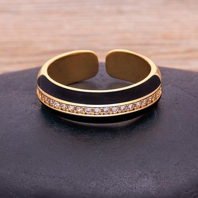 New Arrival 9 Colors Enamel Adjustable Opening Zircon Ring For Women Wedding Party Jewelry Trendy Candy Stackable Finger Ring
