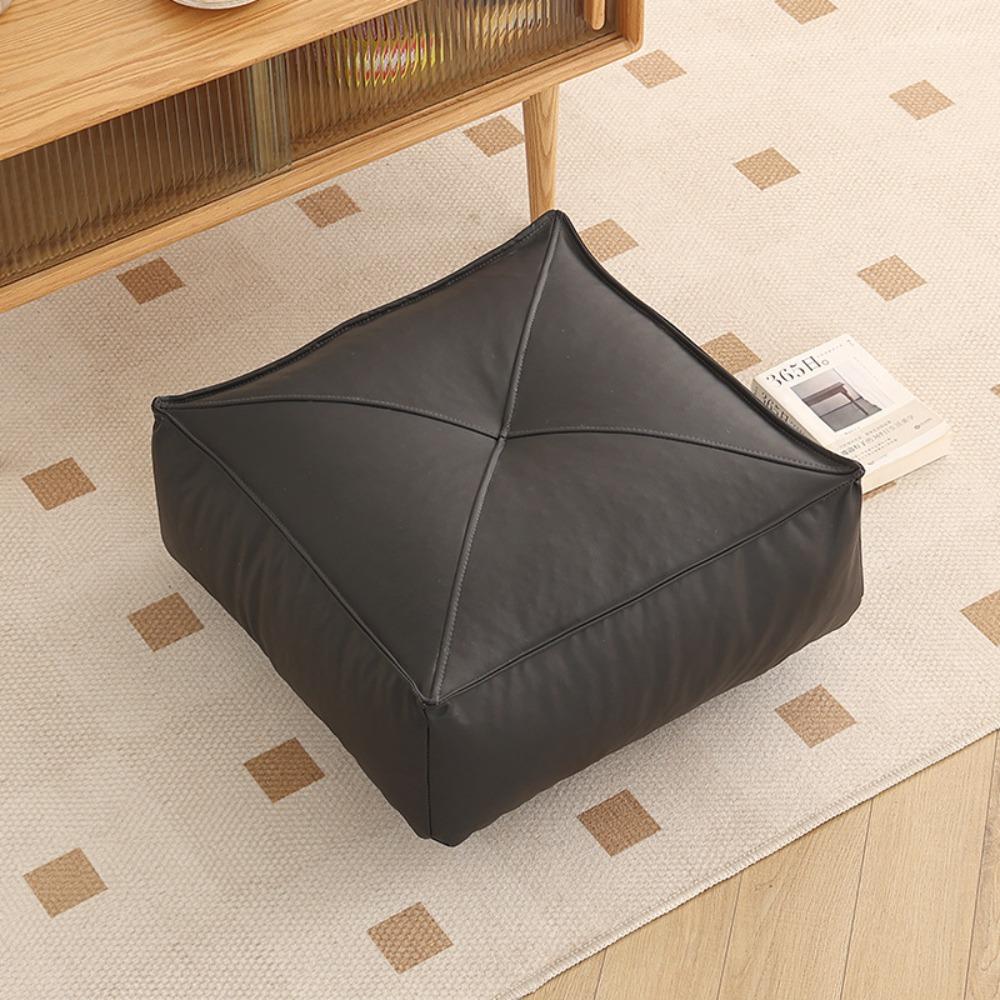 PU Leather Floor Cushion Square/Round Pouf Practical Tatami Sitting Mat  Bay Window