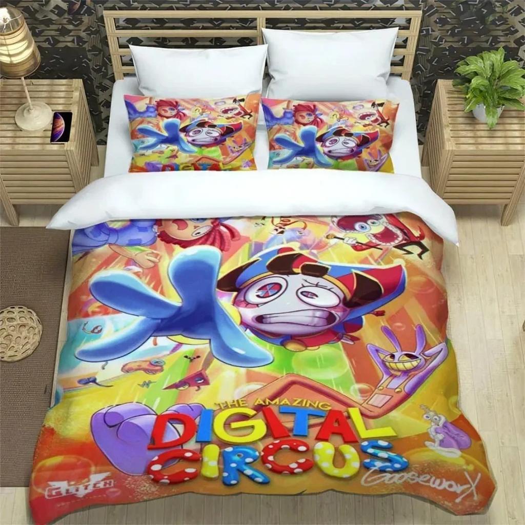 Comforter Amazing Digital Circus Bedding Set 3D Print Anime Bed Single Twin Full Queen King Size Bed Set