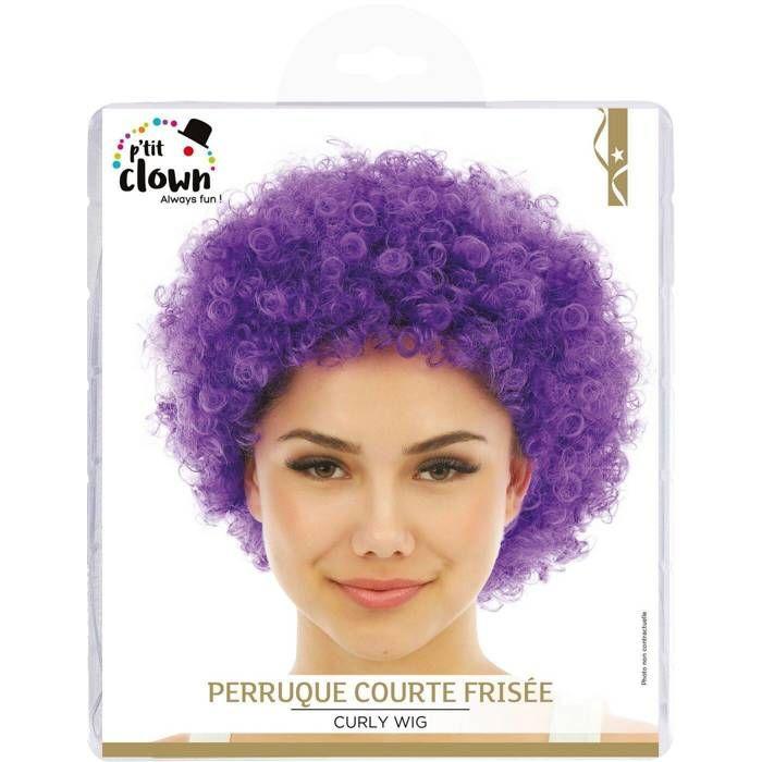 Perruque courte frisée - PTIT CLOWN - 68054 - Violet - Accessoire Déguisement - Adulte