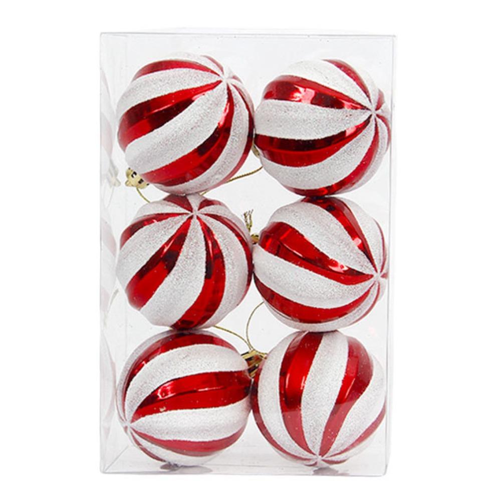 6Pcs/Set Gift Xmas Tree Decoration 6cm Christmas Spheres Pendant Party Decoration