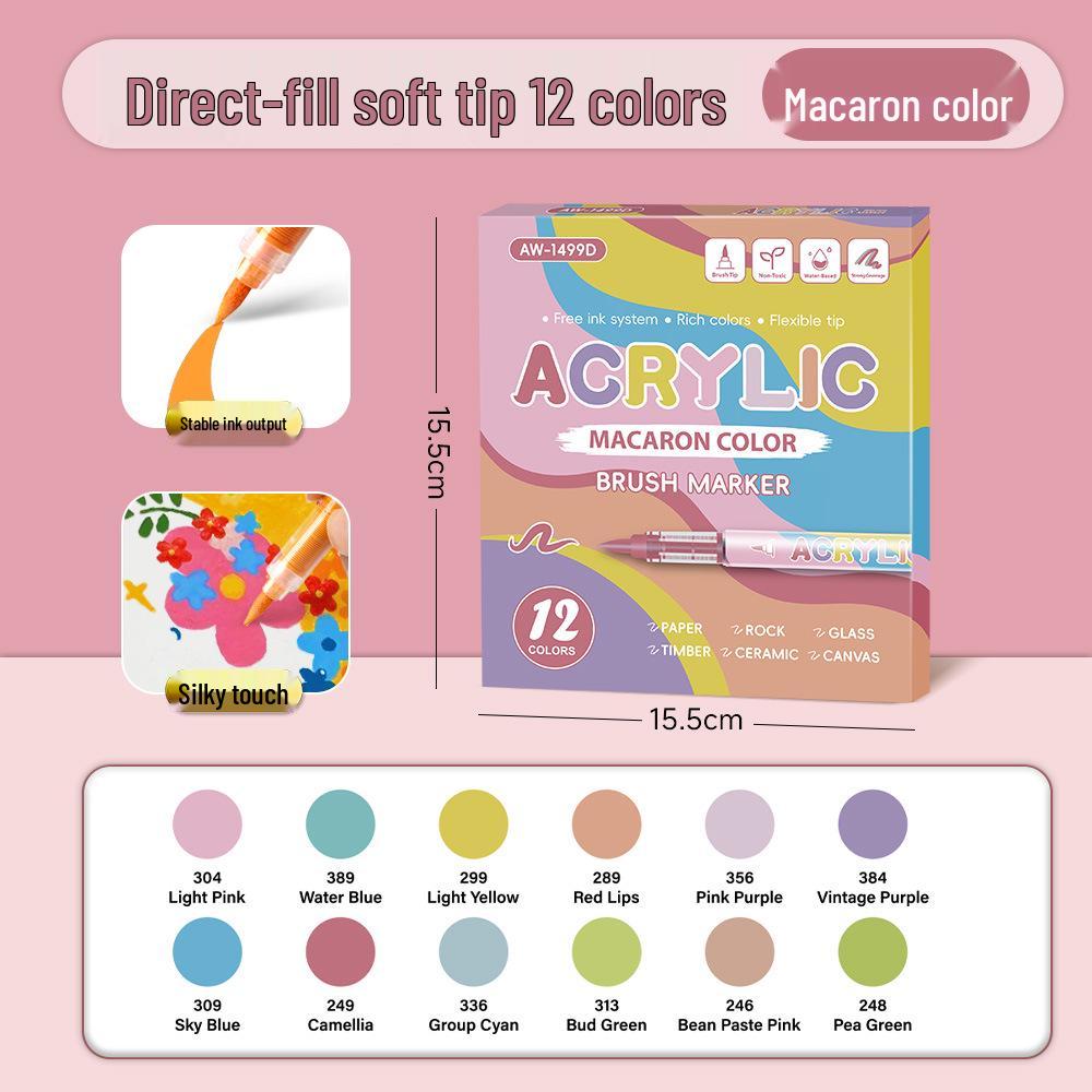 Weiche Acryl-Marker Stifte Set für Anime Hauttöne und Macaron Farben - Ideal für Kunstprojekte von Grundschülern