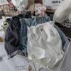 Women's Summer Korean Style A-line Denim Shorts: Casual, Versatile, Elastic Waist, Rolled Hem, Loose, Slimming, Wide Leg.
