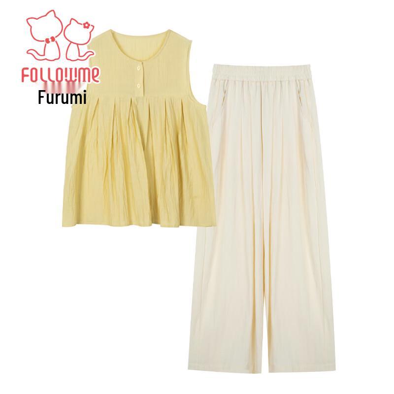 Girls' Summer Sweet Sleeveless Top and Pants Set