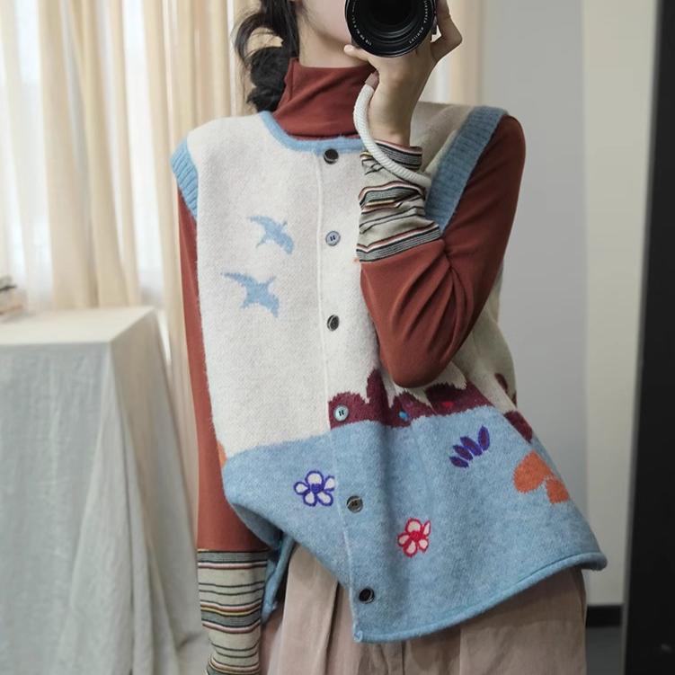 Dimanaf 2025 Jarní dámské svetry bez rukávů, pletené, plus velikosti, ležérní styl, volný svetr