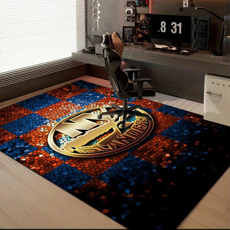 Islanders Hockey Pride Floor Mat for Living Room, Game Rooms, Office, Bedroom, Office Floor Mat Playful Design, Christmas fan gifts