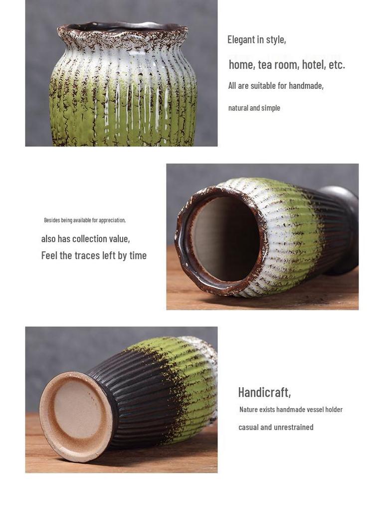 European Minimalist Ceramic Floor Vase for Living Room - Ikebana & Dried Flowers