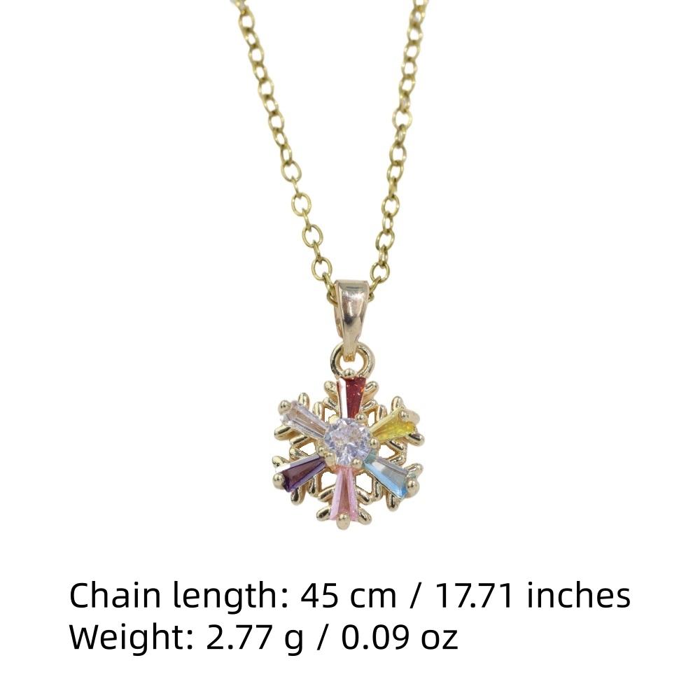 Simple Colorful Snowflakes Pendant Necklaces for Women Fashion Zirconia Necklace Wedding Party Jewelry Accessories Christmas Gift