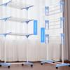Folding Drying Clothes Rack Stainless Steel Floor Mobile Coat Storage Rack 3-Layer Household Multifunctional Towel Drying Racks