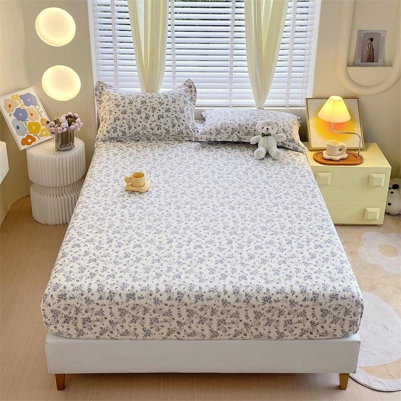 100% Cotton Fitted Sheet Soft Bed Cover Home Elastic Bedsheets Adults Kids Bed Linen Sabanas Para Cama (No Pillowcase)