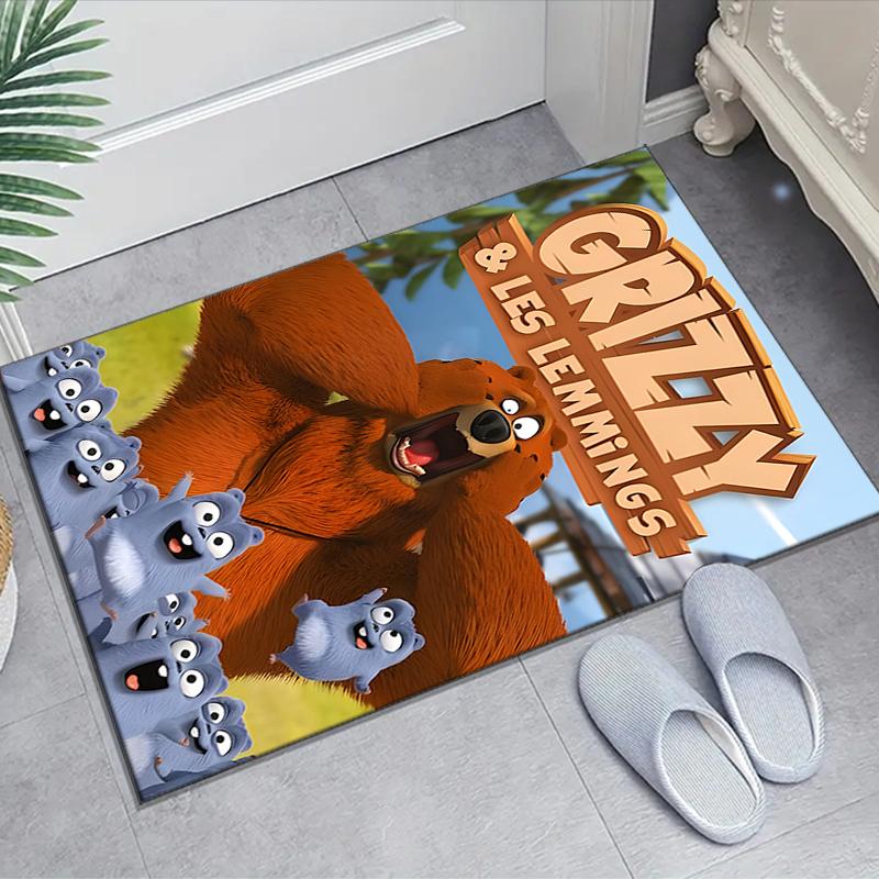 1pc Grizzy The Lemmings1 Design Area Rug - Non-Slip, Soft & Cozy Floor Mat for Living Room, Bedroom, Office - Indoor/Outdoor Decorative Carpet