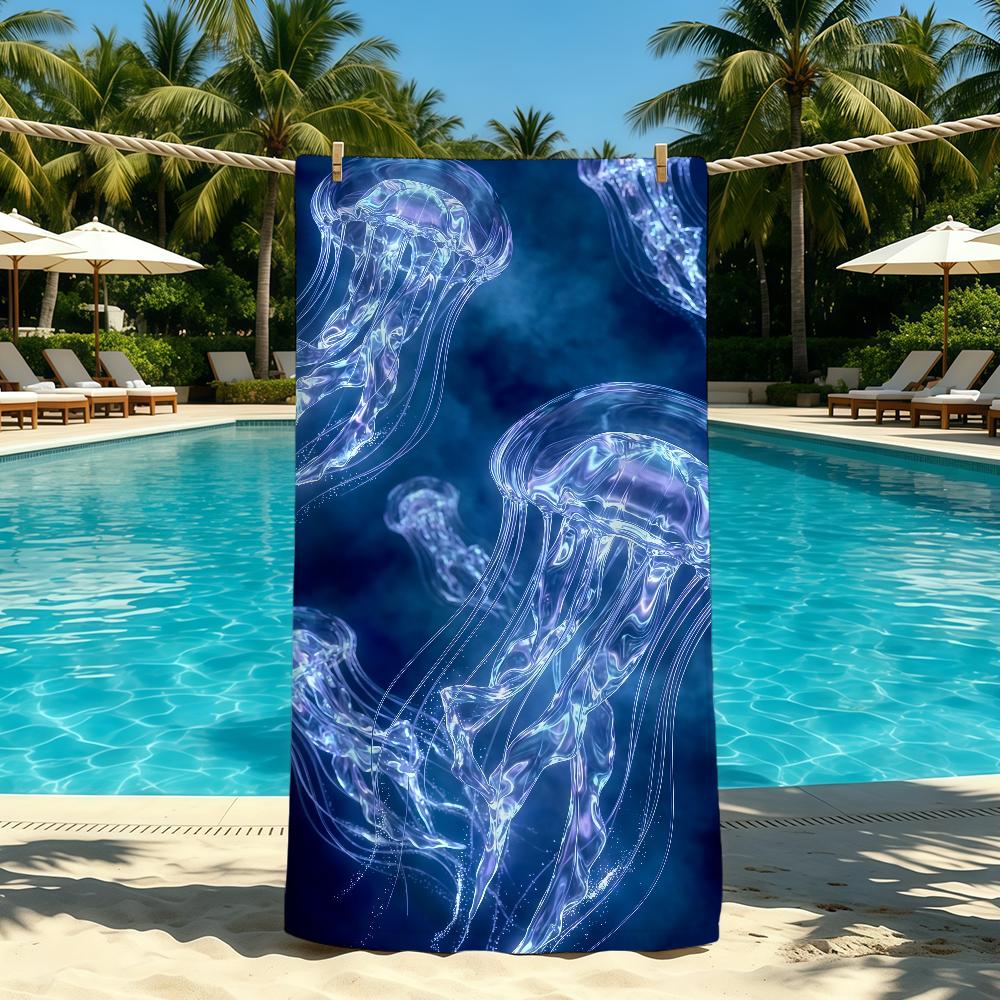 Quallen Meeres Handtuch Für Outdoor Camping Strandtuch Super Saugfähig Schnell Trocknend Sommer Handtuch