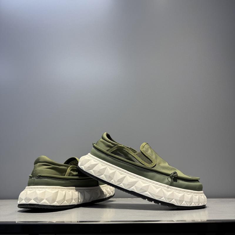 

Новая ткань широкая головка молния дышащие повседневные туфли низкие ленивые музыка ysd 38