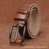 First Layer Cowhide Retro Trendy Men's Leather Belt, Genuine Leather Needle Buckle Youth Casual Jeans Belt