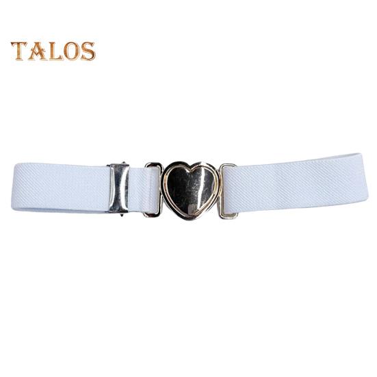 

Ремень унисекс, контрастный цвет, металлическая пряжка в форме сердца, легкий пояс, регулируемая резинка, ремень на талию для девочек, для вечеринок, повседневная одежда белый