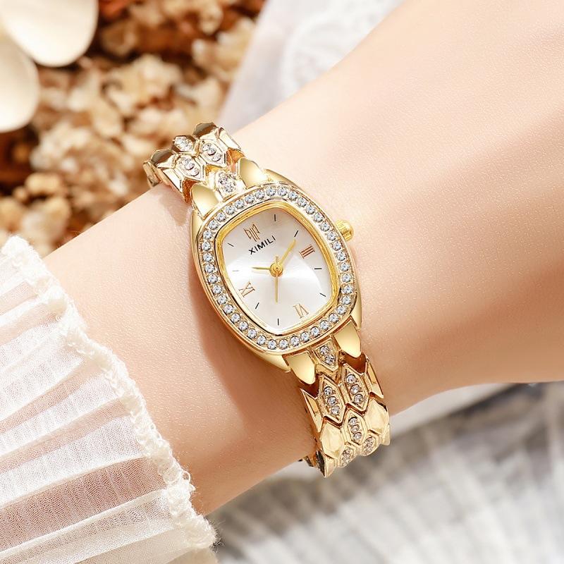 New Temperament Fashionable Diamond-Encrusted Women'S Watch Full Of Diamonds Digital Scale Women'S Quartz Watch Bracelet Watch