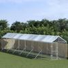 VidaXL Outdoor Dog Kennel with Silver Roof 2x14x2.5 M 3190485
