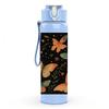 1PC Dark Butterfly Floral Square Pattern 750ml Color Plastic Sports Water Bottle Leakproof Flip Straw Lid Suitable for Sports Office Home Use
