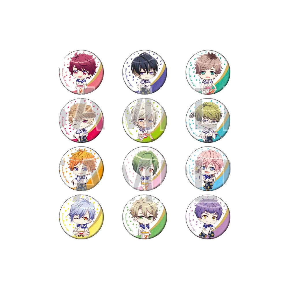 A3 x Кабуки 02 [Иллюстрации мини-персонажей] Полный набор значков (Коробка из 12 штук)
