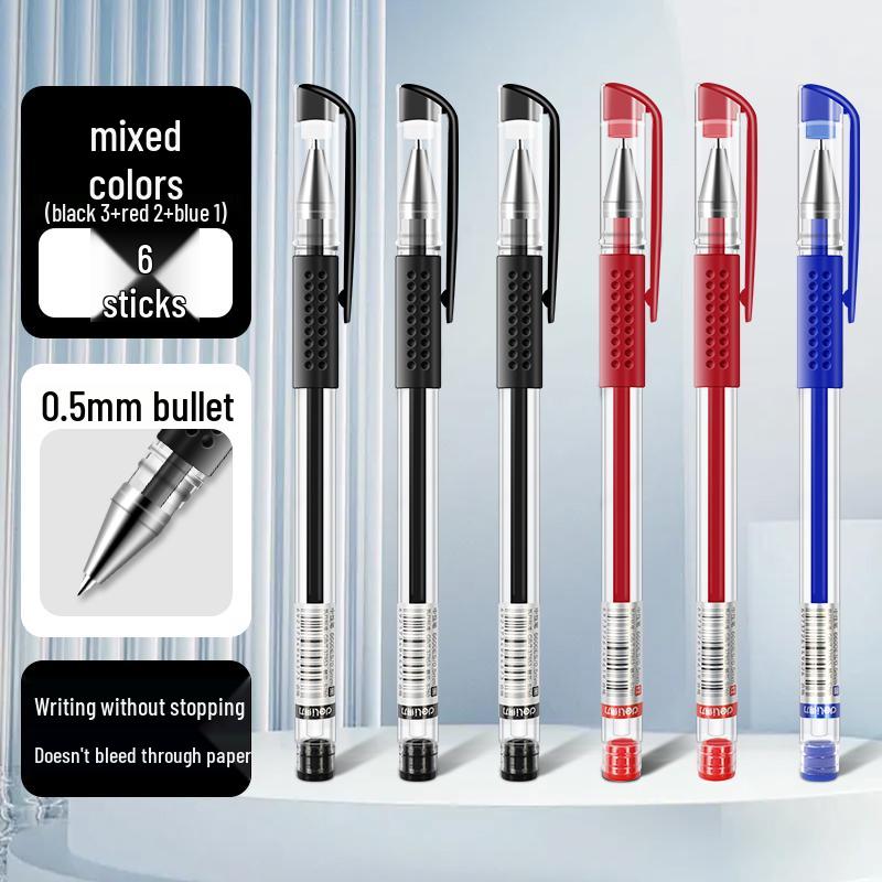 Deli Neutral Large Capacity 0.5mm Black & Red Ballpoint Pen for Students