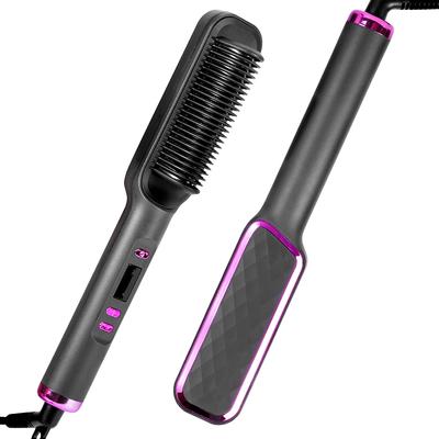 Negative Ion Hair Straightener Brush Hair Straightener Comb Hot Brush Hair Straightener with Anti-Scald Feature