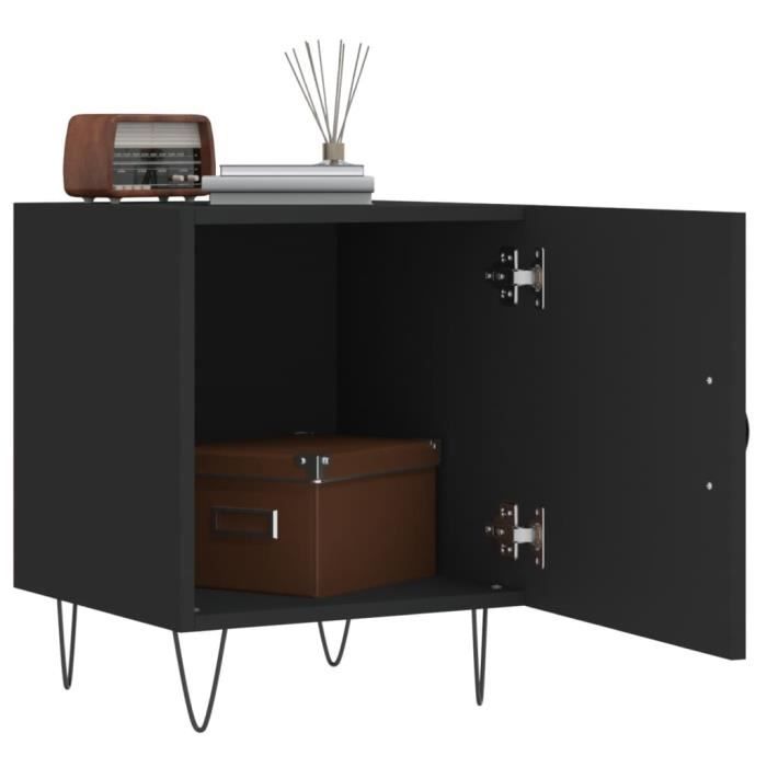 VidaXL Bedside Table Black 40x40x50 Cm Engineered Wood 827550