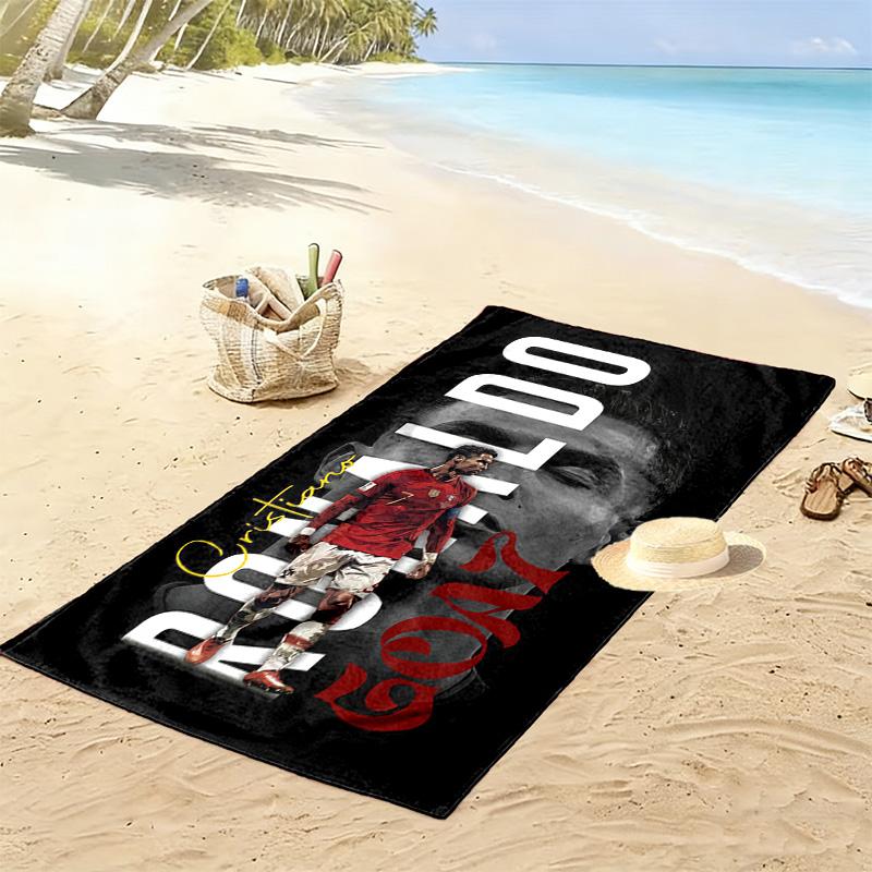 Asciugamano da Spiaggia con Stampa C Ronaldo, Asciugamano Grande Morbido ad Asciugatura Rapida per Spiaggia Campeggio Nuoto