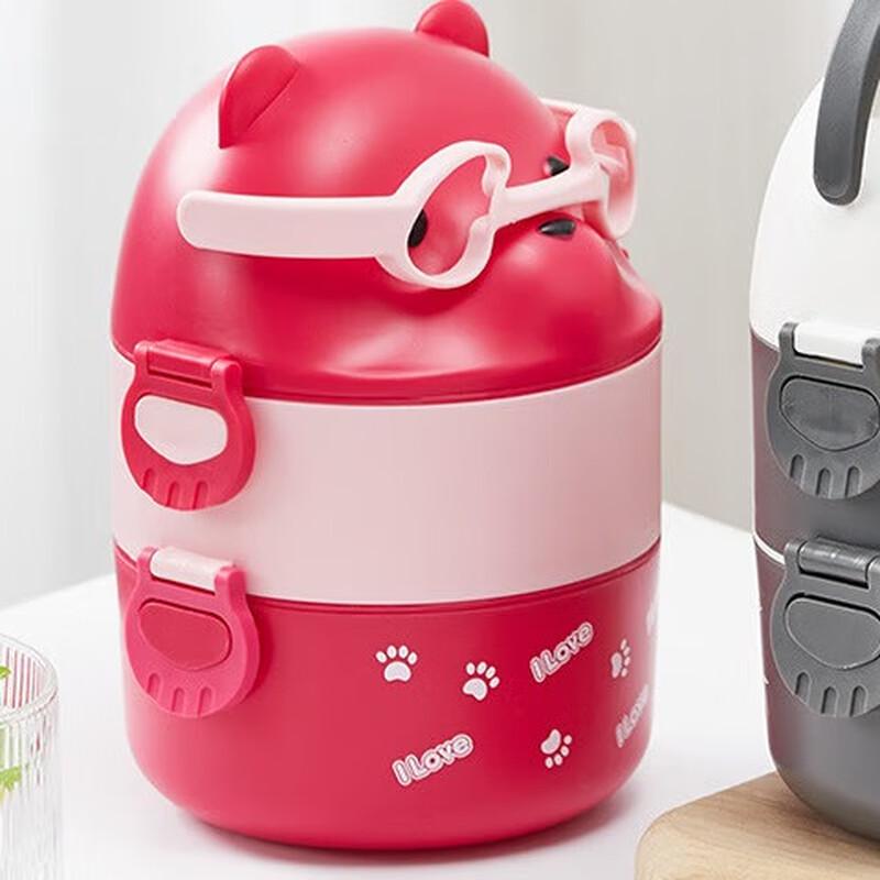 Kids  Double-Layer Cartoon Microwaveable Lunch Box