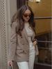 2025 European & American Style Women's Plaid Double-Breasted Autumn Coat In Top 5 Colors
