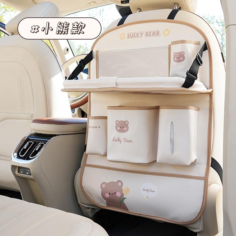 Car Foldable Organizer Cute Car Trash Bin Hanging Storage Bag