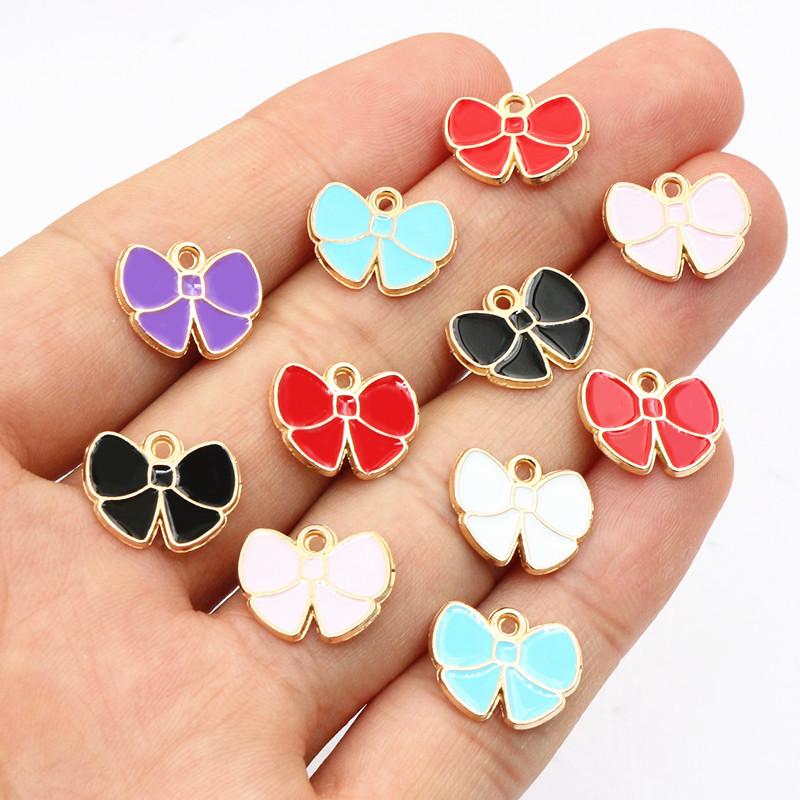 50pcs Bow Butterfly Star Charms Pendant Enamel Metal for Earrings Necklace Bracelet DIY Jewelry Making Accessories Findings