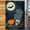 1pc 2D Flat Vintage Gothic Halloween Metal Sign - Graveyard Scene Iron Plaque Perfect for Party/Bar & Holiday Gifts