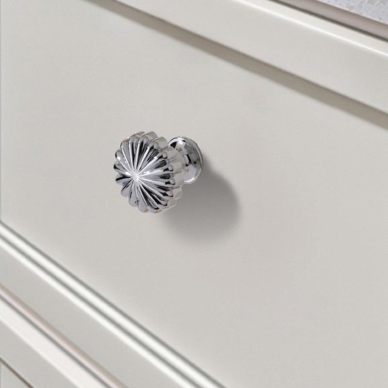 Simplicity, Copper Color, Pumpkin Single Hole Handle In Golden Gray, Light Luxury, Drawer Cabinet Handle, Round, Wardrobe Door Handle