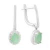 Silver Earrings with a Natural Emerald 2.59ct (2214199)